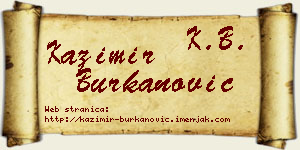 Kazimir Burkanović vizit kartica